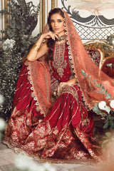 MARIA B | MBROIDERED' 23 | MAROON BD-2708