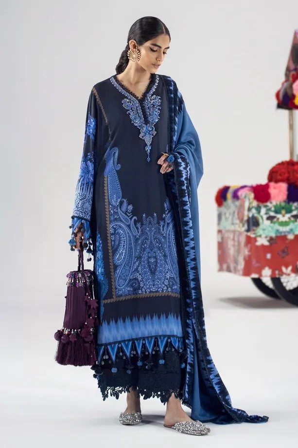 Sana Safinaz | Mahay Winter | Blue Kashmiri Paisley