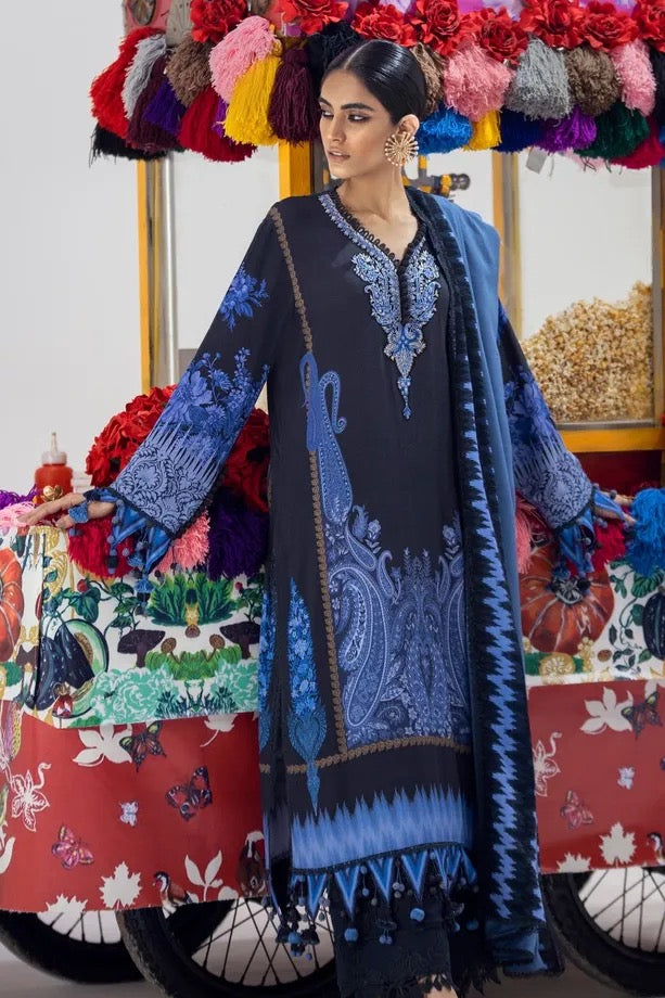 Sana Safinaz | Mahay Winter | Blue Kashmiri Paisley