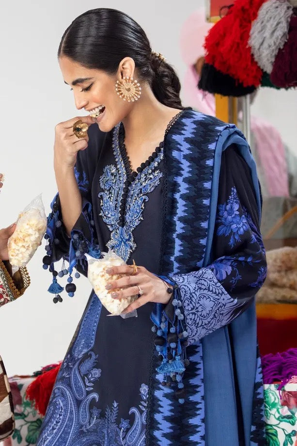 Sana Safinaz | Mahay Winter | Blue Kashmiri Paisley